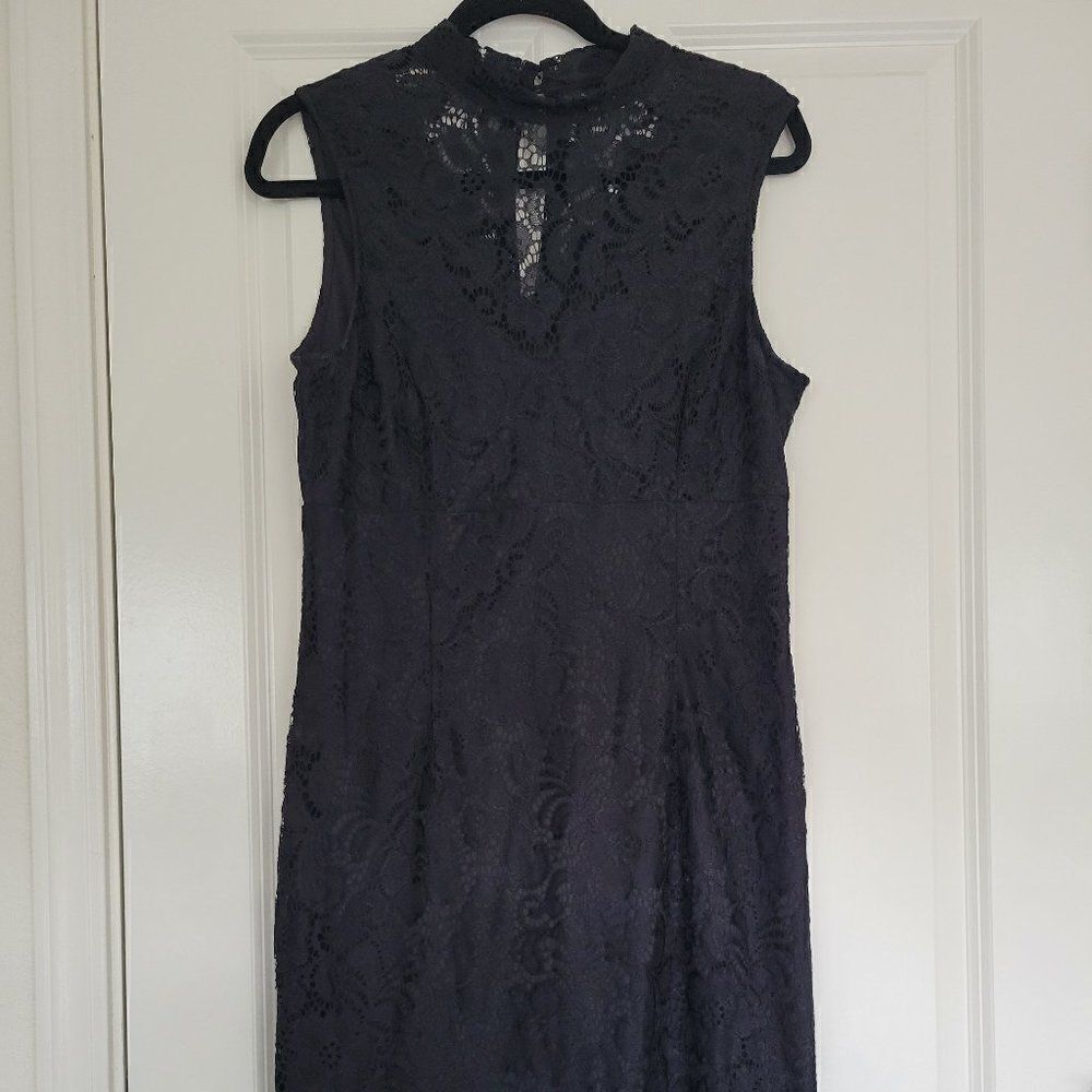 EnFocus Studio Size 14 Lace Overlay Sheath Midi Dress